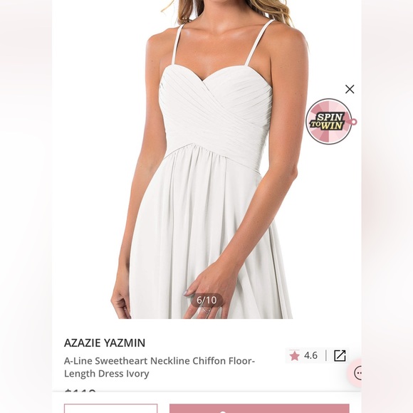 Azazie white maxi dress - yasmin (color getting retired!!!) sz 14 (L) - Picture 5 of 7